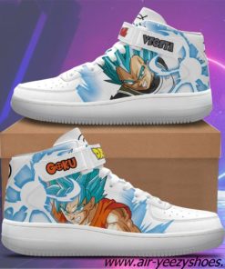 Goku and Vegeta Whis Sneakers Air Mid Custom Dragon Ball Anime Shoes