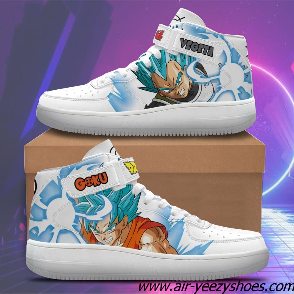 Goku and Vegeta Whis Sneakers Air Mid Custom Dragon Ball Anime Shoes