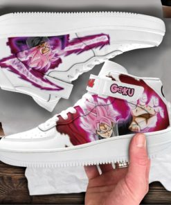 Goku Black Rose Sneakers Air Force 1 Mid Custom Dragon Ball Anime Shoes