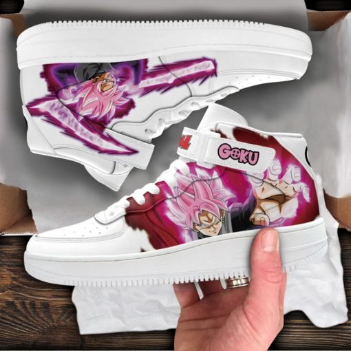 Goku Black Rose Sneakers Air Force 1 Mid Custom Dragon Ball Anime Shoes