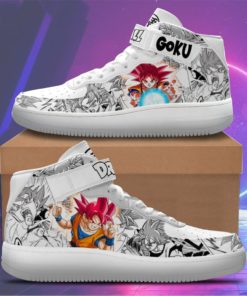 Goku God Sneakers Air Force 1 Mid Custom Dragon Ball Anime Shoes