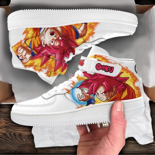 Goku God Sneakers Air Force 1 Mid Dragon Ball Anime Shoes