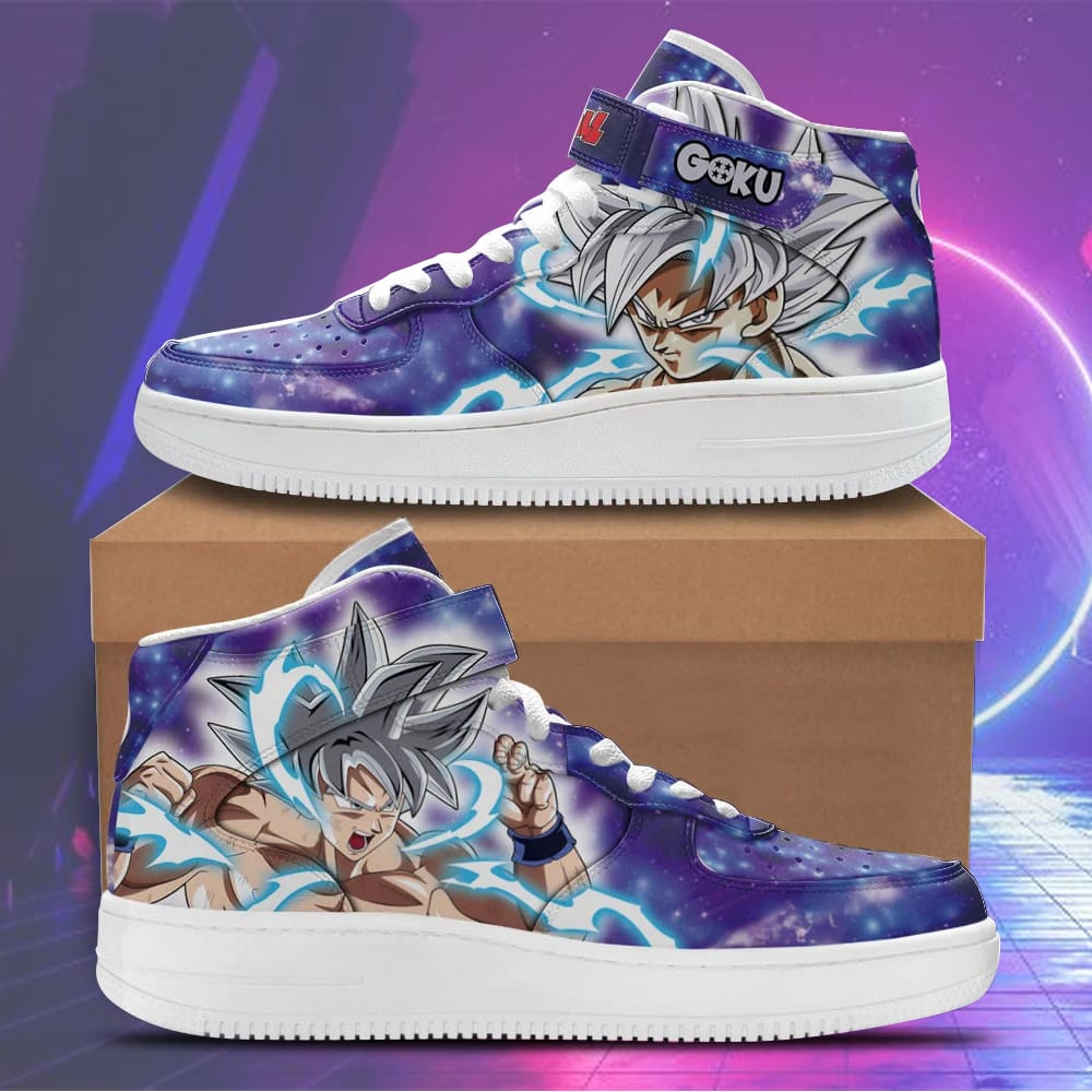 Goku Ultra Instinct Sneakers Air Force 1 Mid Custom Dragon Ball Anime Shoes