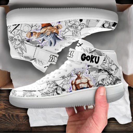 Goku Ultra Instinct Sneakers Air Force 1 Mid Dragon Ball Anime Shoes