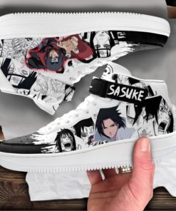 Itachi and Sasuke Sneakers Air Force 1 Mid Custom Anime Shoes