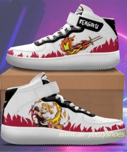Kyojuro Rengoku Sneakers Mid Air Force 1 Custom Anime Demon Slayer Shoes