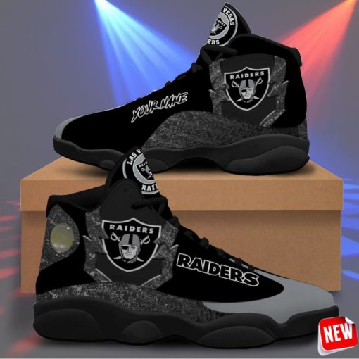 Las Vegas Raiders Air Jordan 13 Sneakers Custom Name