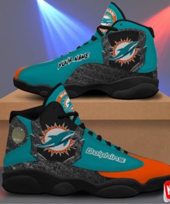 Miami Dolphins Air Jordan 13 Sneakers Custom Name