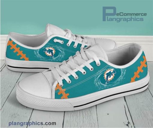 Miami Dolphins Canvas Shoes Low Top
