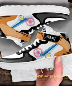 Nami Sneakers Mid Air Force 1 Custom Anime One Piece Shoes