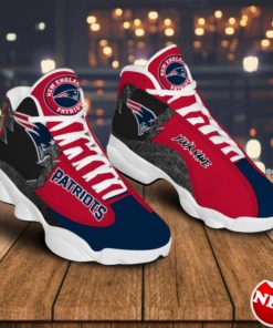 New England Patriots Air Jordan 13 Sneakers Custom Name