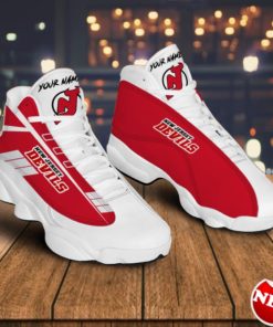 New Jersey Devils Custom Name Air Jordan 13 Sneakers
