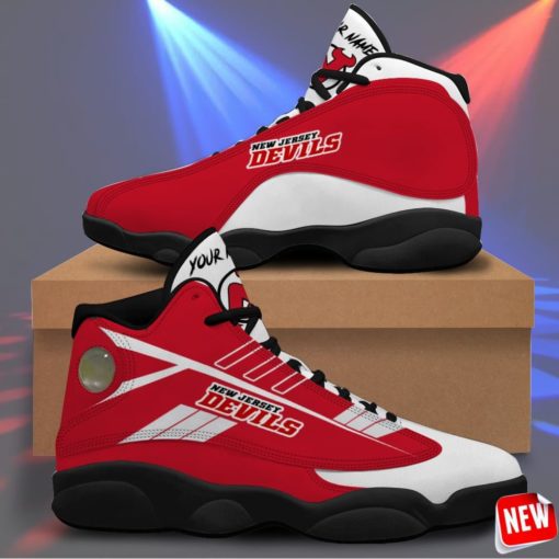 New Jersey Devils Custom Name Air Jordan 13 Sneakers