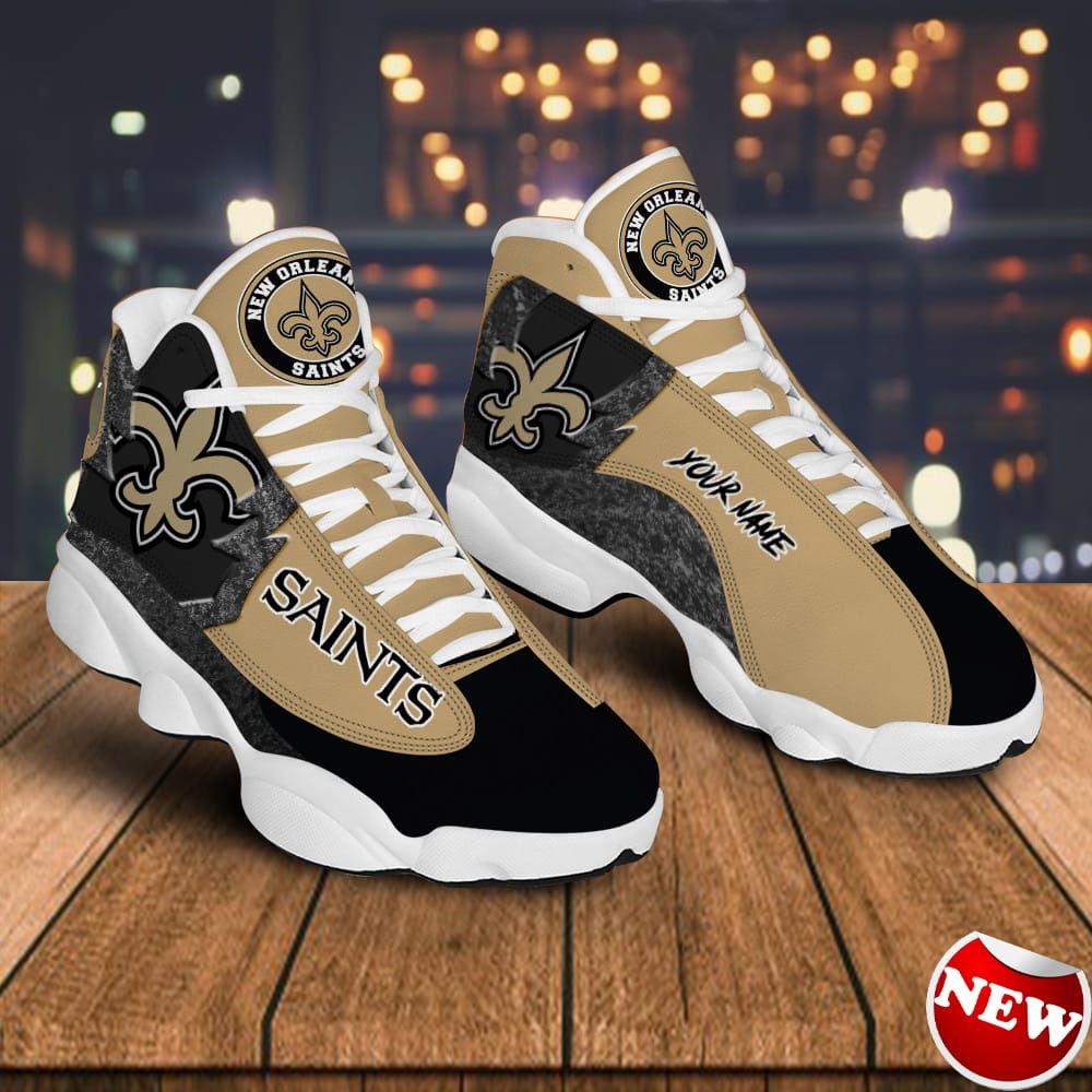 New Orleans Saints Air Jordan 13 Sneakers Custom Name