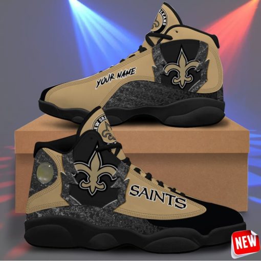 New Orleans Saints Air Jordan 13 Sneakers Custom Name