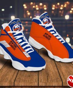 New York Islanders Custom Name Air Jordan 13 Sneakers