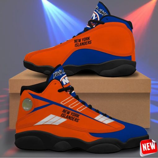 New York Islanders Custom Name Air Jordan 13 Sneakers