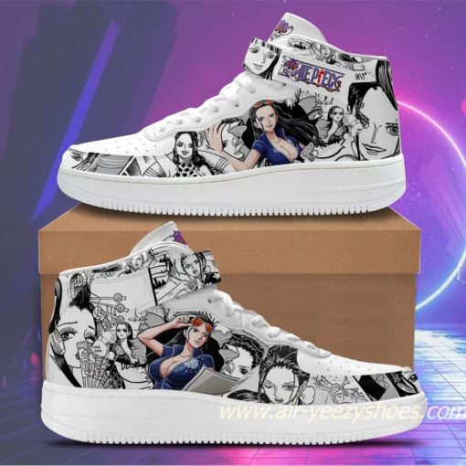 Nico Robin Sneakers Mid Air Force 1 Custom One Piece Anime Casual Shoes