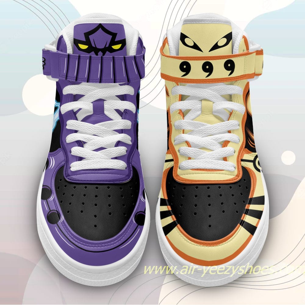 Naruto Uzumaki Bijuu Mode and Sasuke Susanoo Sneakers Mid Air Force 1 Anime Casual Shoes