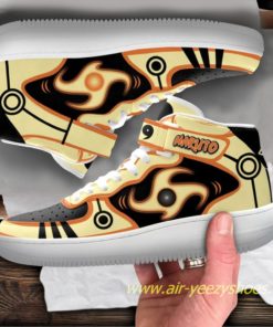 Naruto Uzumaki Bijuu Mode Skill Sneakers Mid Air Force 1 Custom Anime Casual Shoes