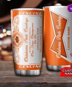 Oklahoma State Cowboys Budweiser Design Custom Name Stainless Steel Tumblers Cup