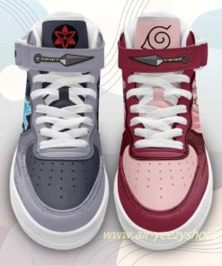 Sakura Haruno and Sasuke Uchiha Sneakers Mid Air Force 1 Custom Anime Casual Shoes