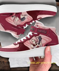 Sakura Haruno Sneakers Mid Air Force 1 Custom Anime Casual Shoes