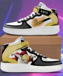 Sanji Sneakers Mid Air Force 1 Custom Anime One Piece Shoes