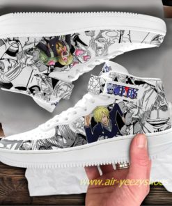 Sanji Sneakers Mid Air Force 1 Custom One Piece Anime Casual Shoes