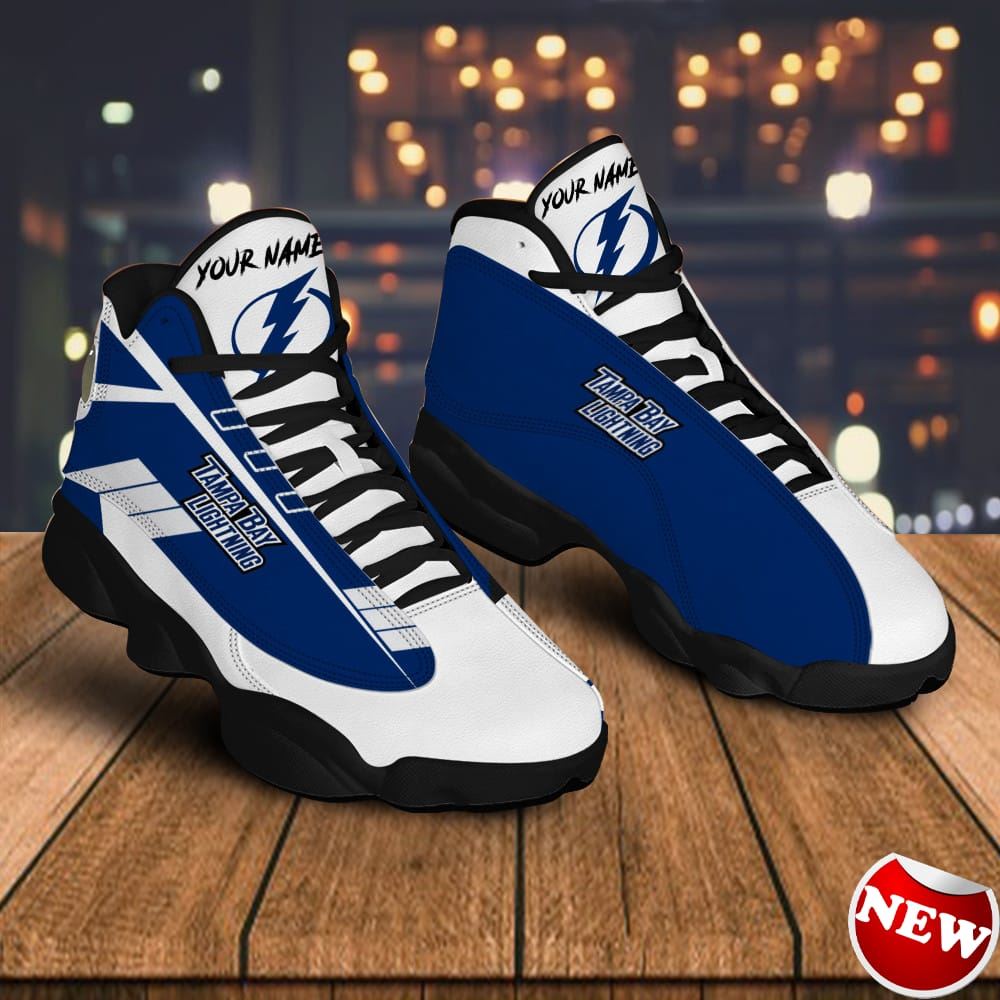 Tampa Bay Lightning Custom Name Air Jordan 13 Sneakers
