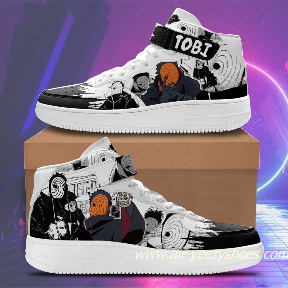 Tobi Sneakers Mid Air Force 1 Custom Anime Casual Shoes