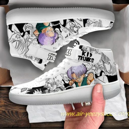 Trunks Kid Sneakers Mid Air Force 1 Custom Dragon Ball Anime Casual Shoes