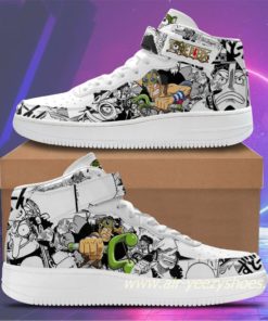 Usopp Sneakers Mid Air Force 1 Custom One Piece Anime Casual Shoes