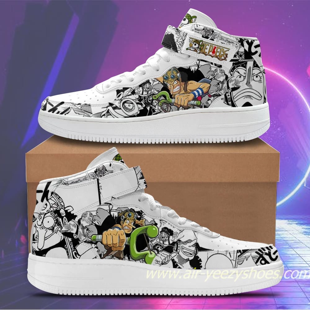 Usopp Sneakers Mid Air Force 1 Custom One Piece Anime Casual Shoes