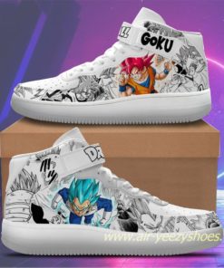 Vegeta Blue Goku God Sneakers Mid Air Force 1 Dragon Ball Shoes