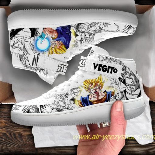 Vegito Yellow Sneakers Mid Air Force 1 Dragon Ball Anime Casual Shoes