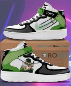Zoro Sneakers Air Mid Custom Anime One Piece Shoes