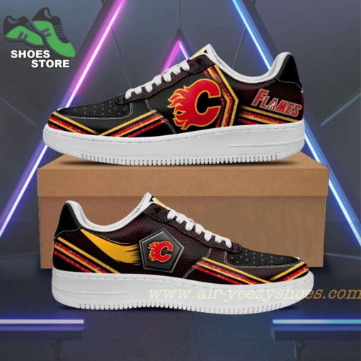 Calgary Flames Team Air Sneakers  – Custom Air Force 1 Shoes RBAF118