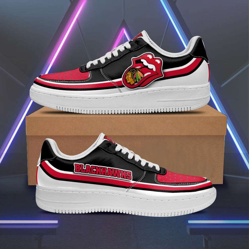 Chicago Blackhawks x Rolling Stones Lips Custom Sneakers