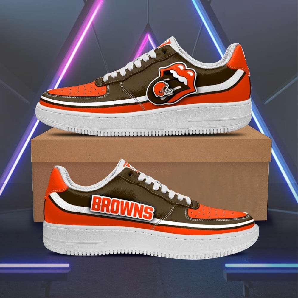 Cleveland Browns x Rolling Stones Lips Custom Sneakers