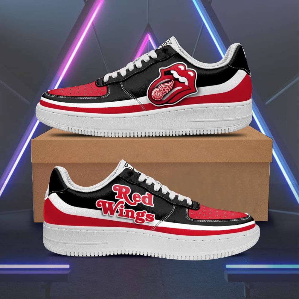 Detroit Red Wings x Rolling Stones Lips Custom Sneakers