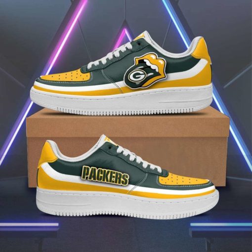 Green Bay Packers x Rolling Stones Lips Custom Sneakers