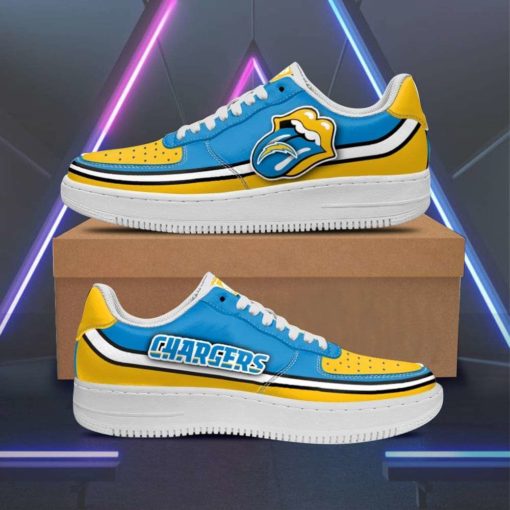 Los Angeles Chargers x Rolling Stones Lips Custom Sneakers