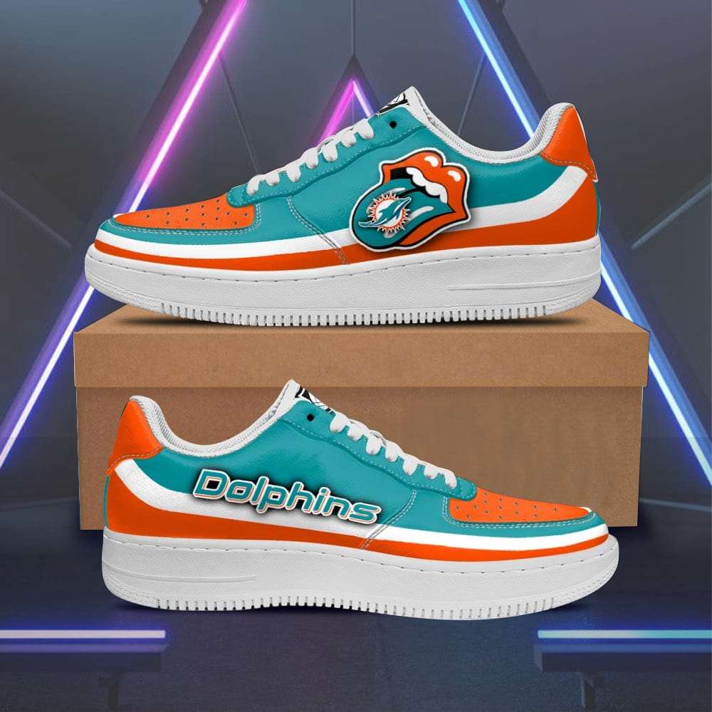 Miami Dolphins x Rolling Stones Lips Custom Sneakers