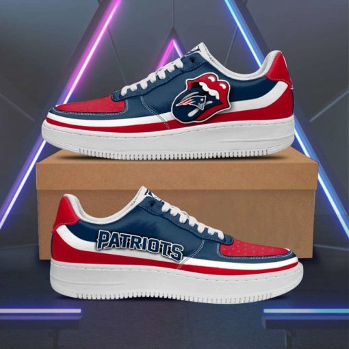 New England Patriots x Rolling Stones Lips Custom Sneakers
