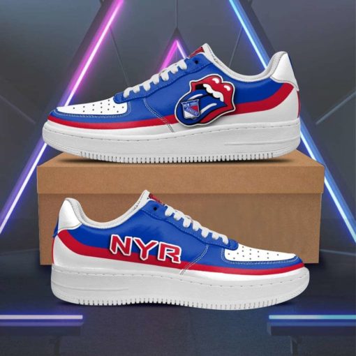 NY Rangers x Rolling Stones Lips Custom Sneakers