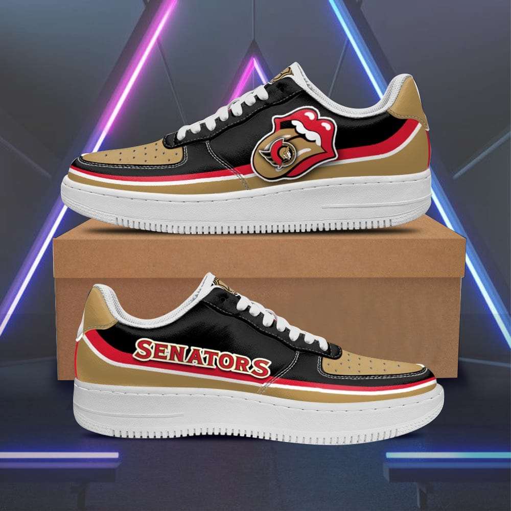 Ottawa Senators x Rolling Stones Lips Custom Sneakers