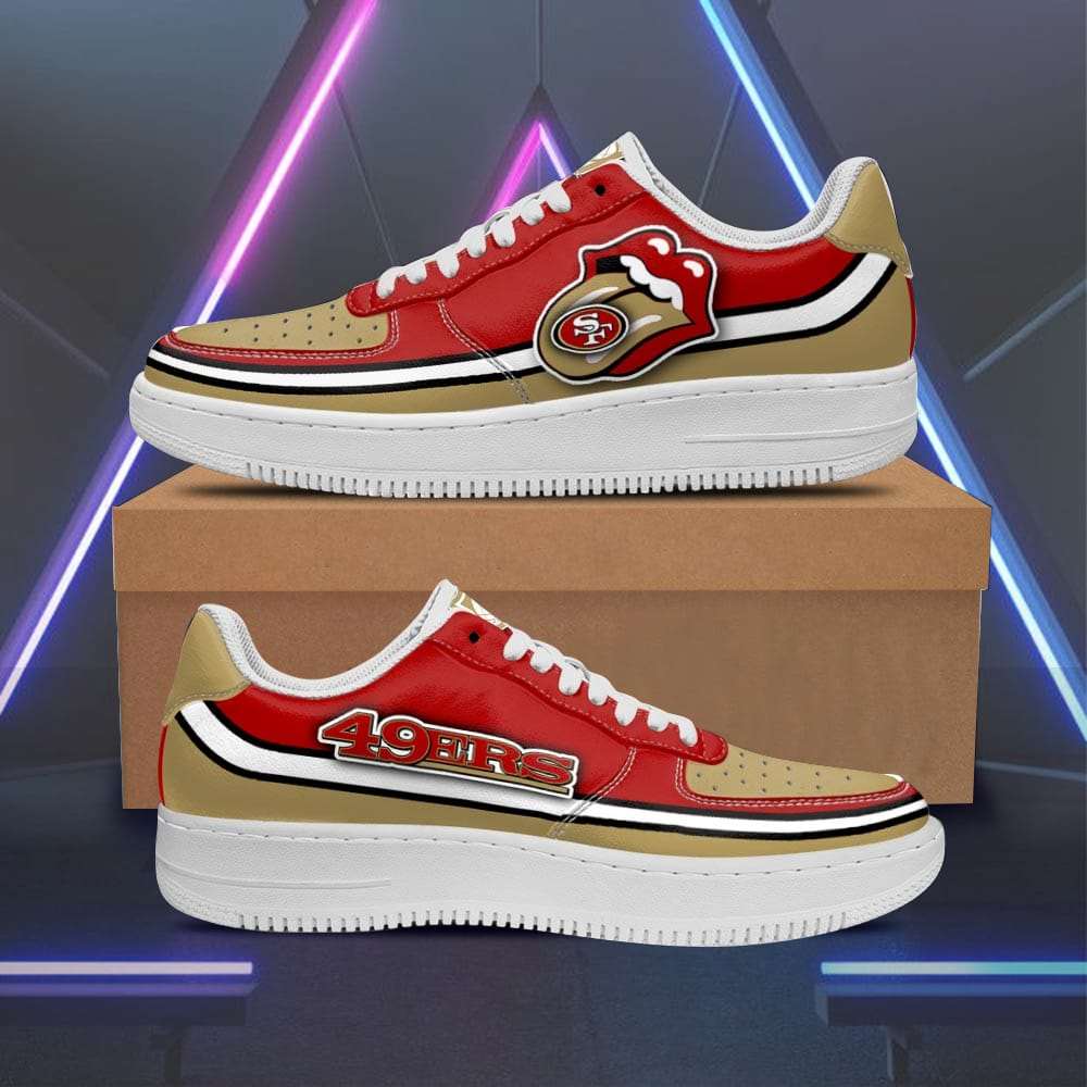 San Francisco 49ers x Rolling Stones Lips Custom Sneakers