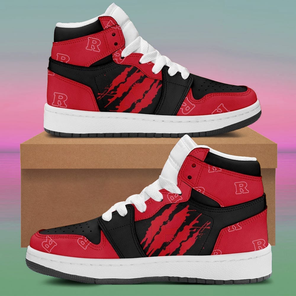 Rutgers Scarlet Knights Sneaker Boots - Custom Jordan 1 High Shoes Form