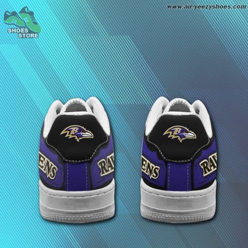 Baltimore Ravens Casual Sneaker – Air Force 1 Style Shoes